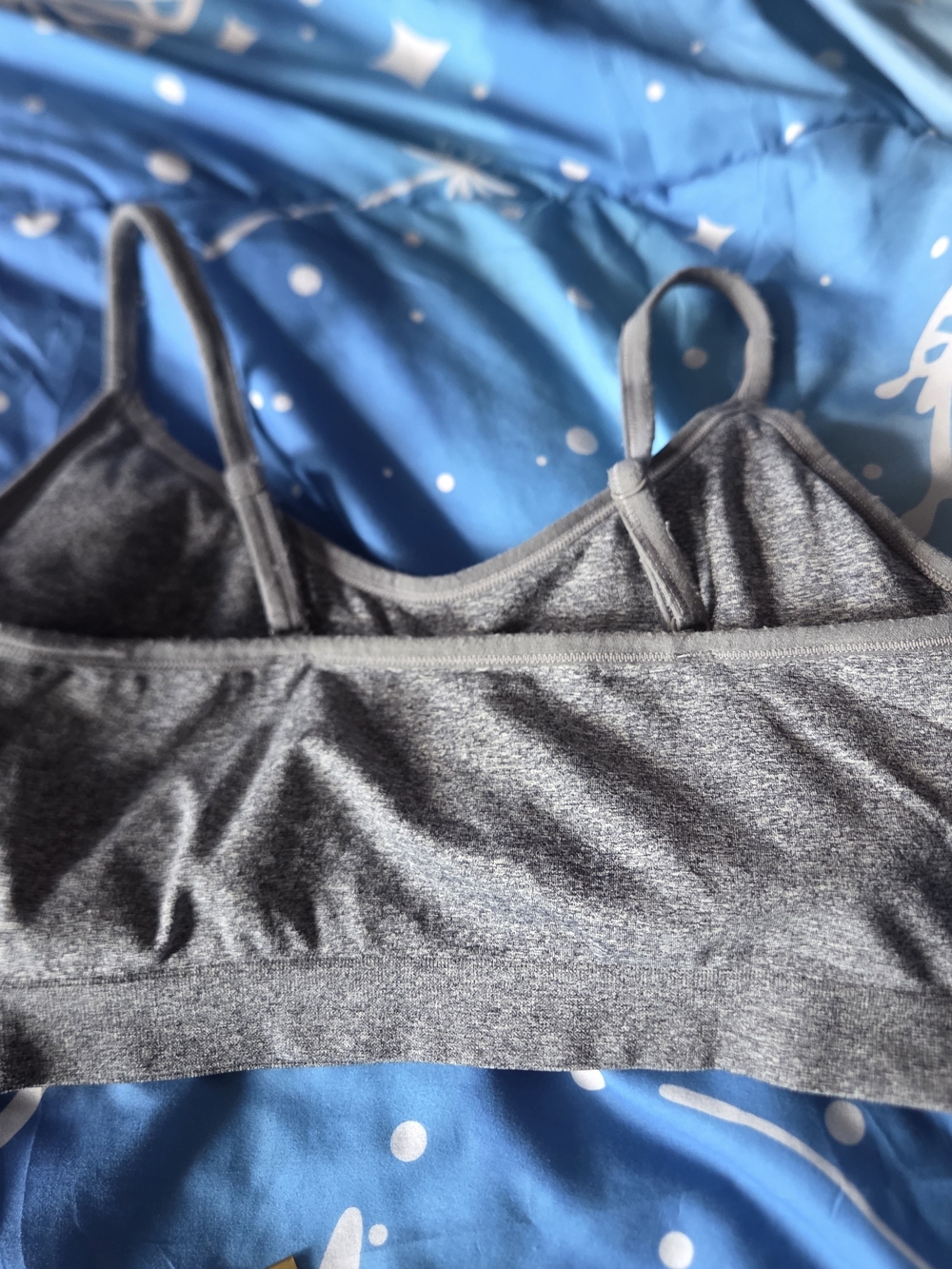 Nautica Intimates 1X Gray Heather Seamless Wireless Bralette Sports Bra Pullover - Picture 5 of 8
